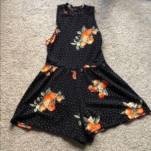 Orange Print Romper